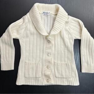Marni Ivory Ribbed Knit Cardigan